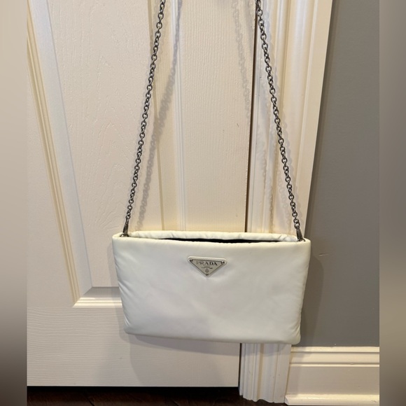 100% Authentic Prada White Clutch Bag with Strap - Picture 9 of 12
